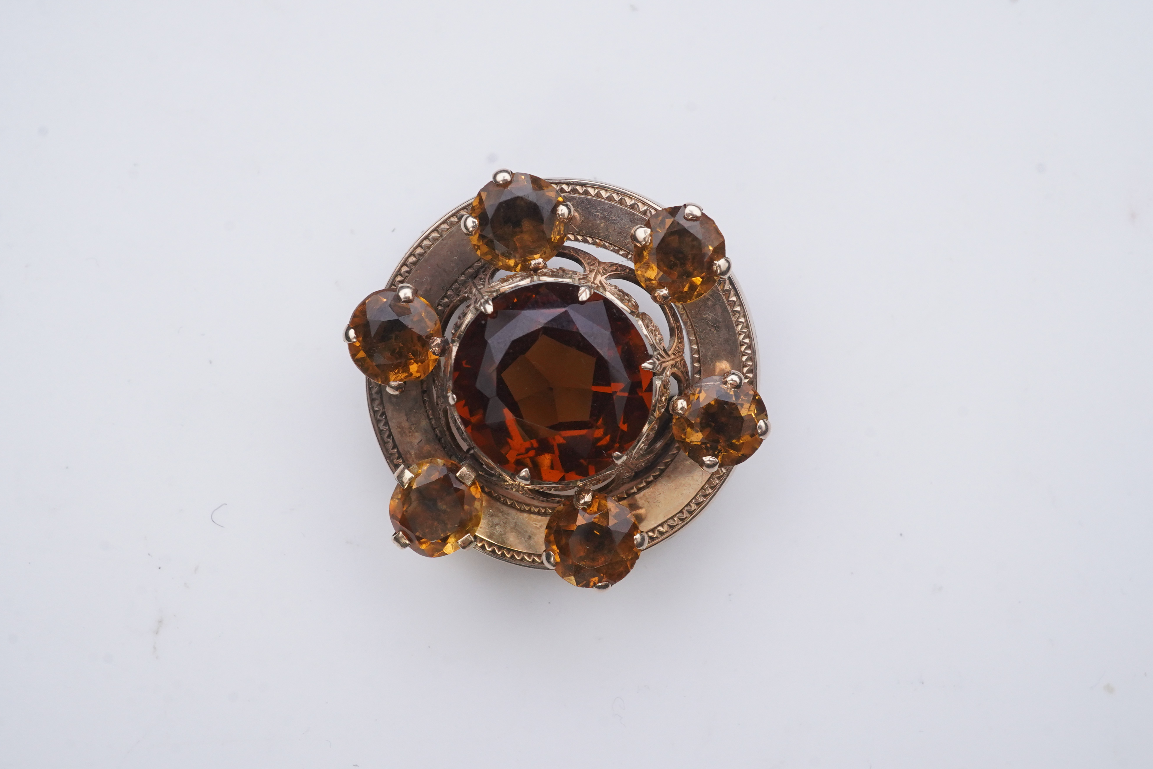 A Victorian citrine brooch, Scotland, late 19th century